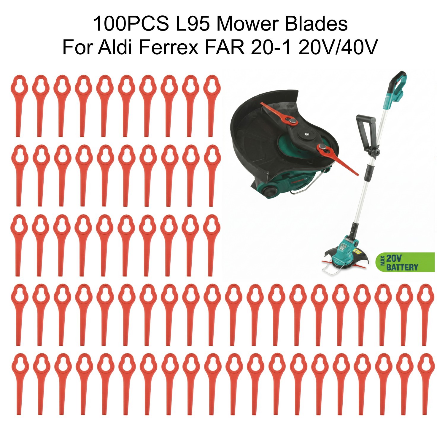 Leaf Blower Cordless - 100Pcs 95mm 모어 블레이드 플라스틱 Aldi