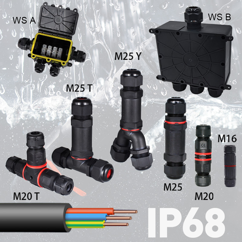 Outdoor Power Block - IP68 플라스틱 인클로저 야외 블랙 방수