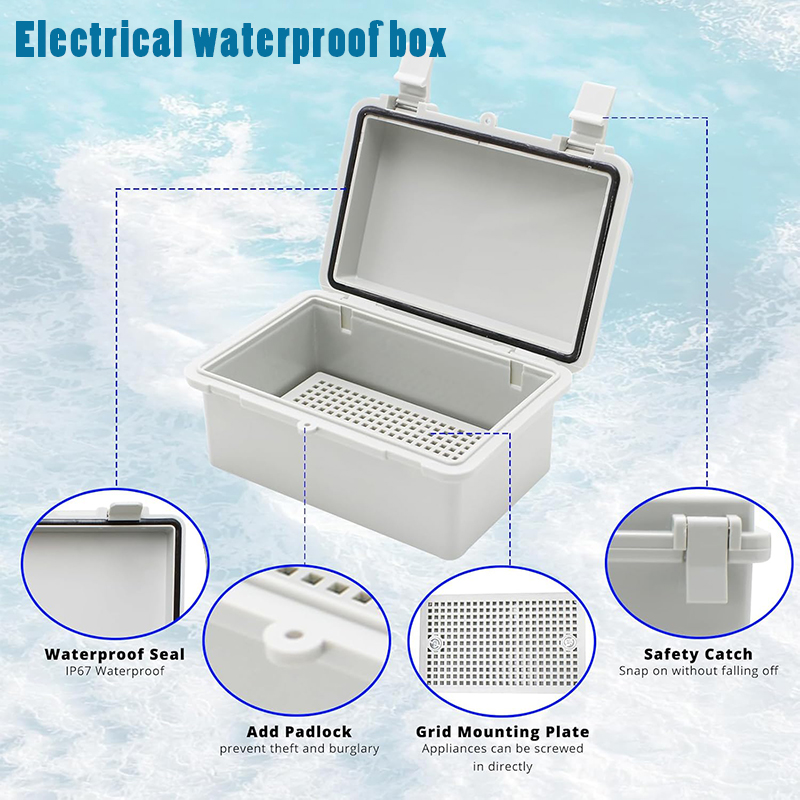Outdoor Power Supply Box - IP66 방수 전기 접속함, 회색/투명 PC