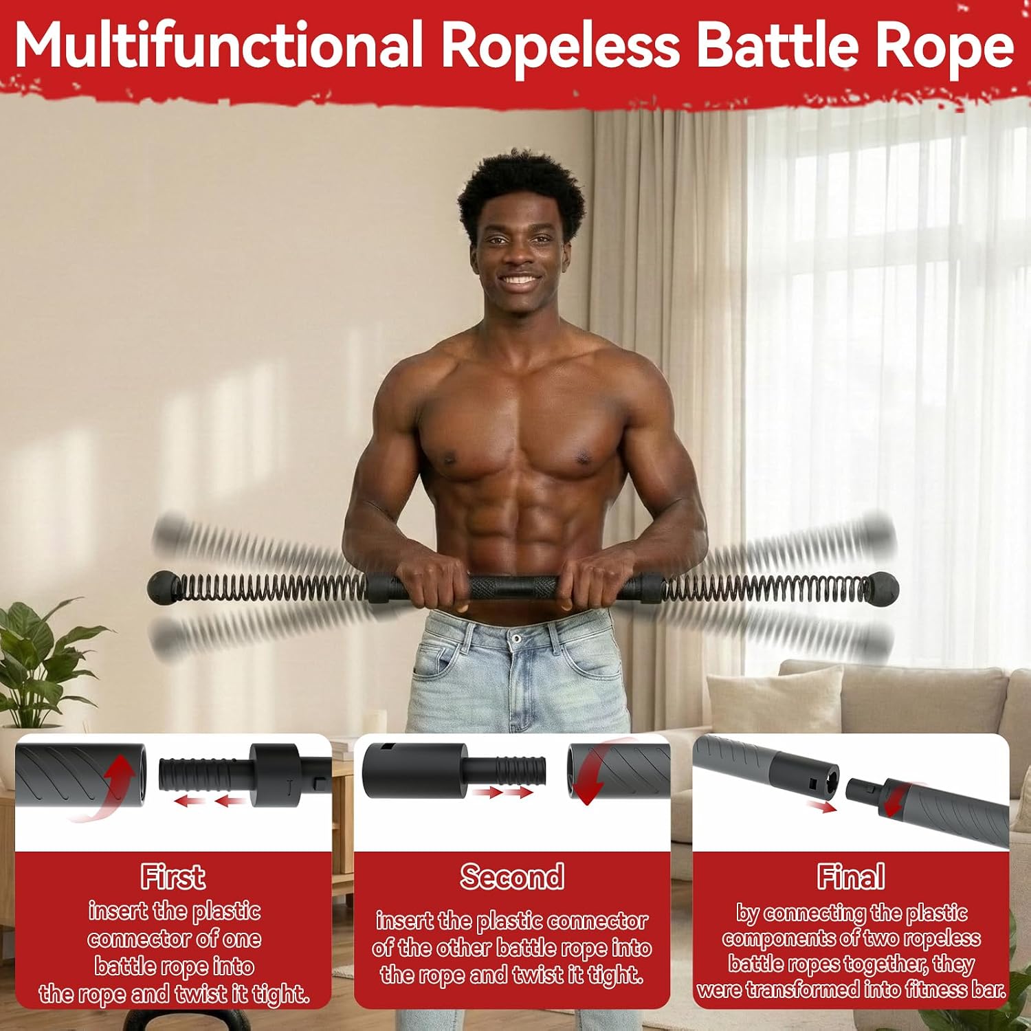 Outdoor Power Bar - 2-in-1 업그레이드 무선 배틀 로프 파워