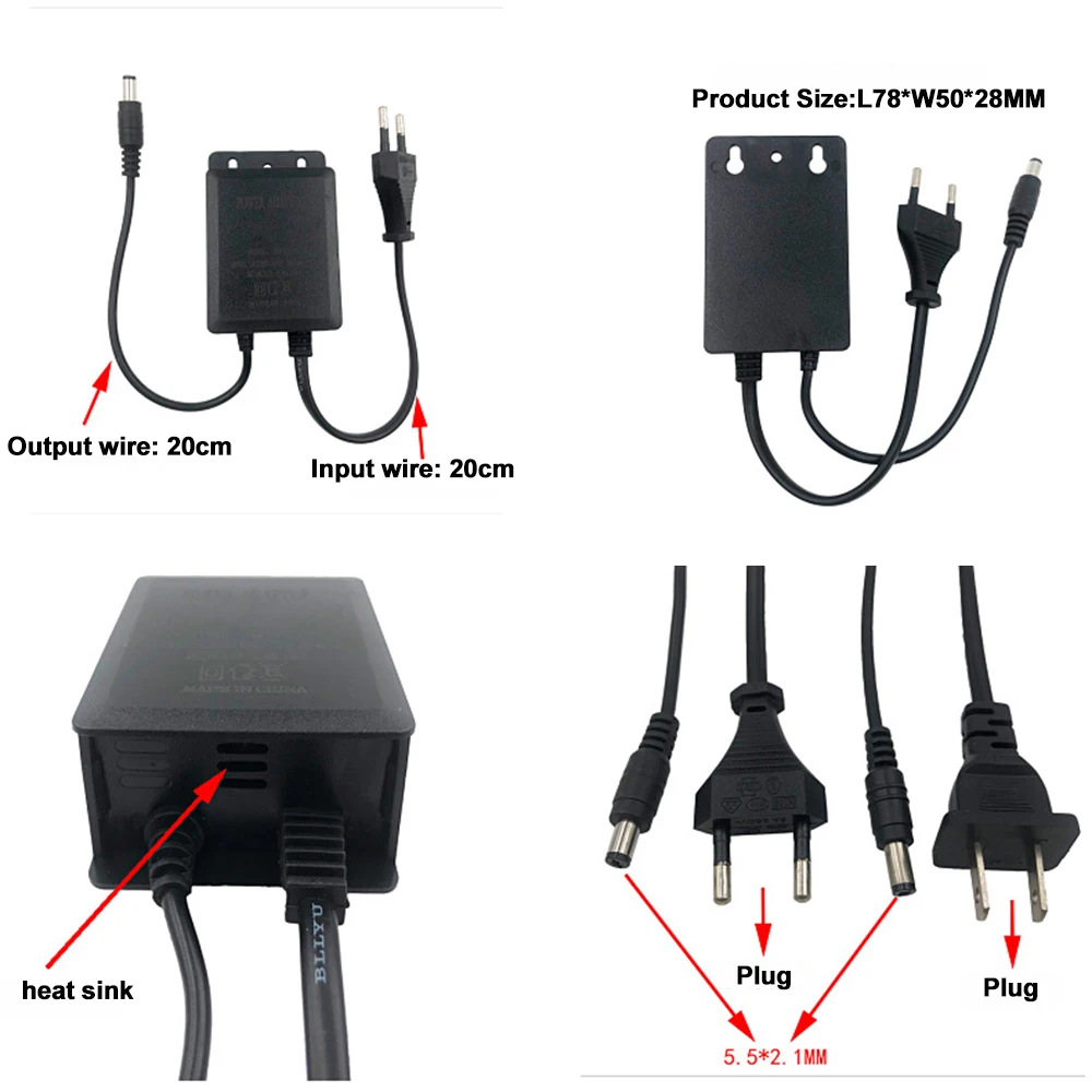 실외 AC 100-240V 입력 DC 12V 2A 출력 - Outdoor Power Plug In 리뷰 및 가격
