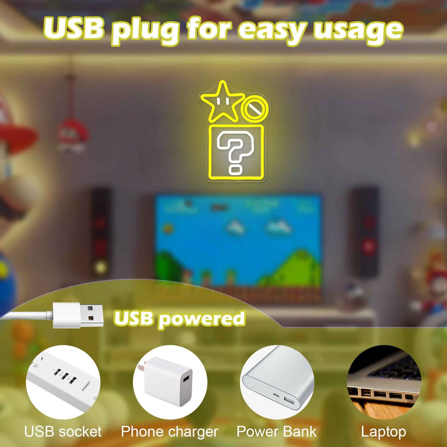 퀘스션 블록 스타 네온사인 USB 전원 LED 디밍 가 - Outdoor Power Block 리뷰 및 가격