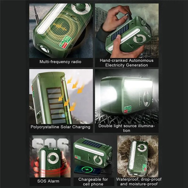 최고의 상품 태양광 패널 수동식 기상 라디오 야외용 손 - Outdoor Power Deals 리뷰 및 가격