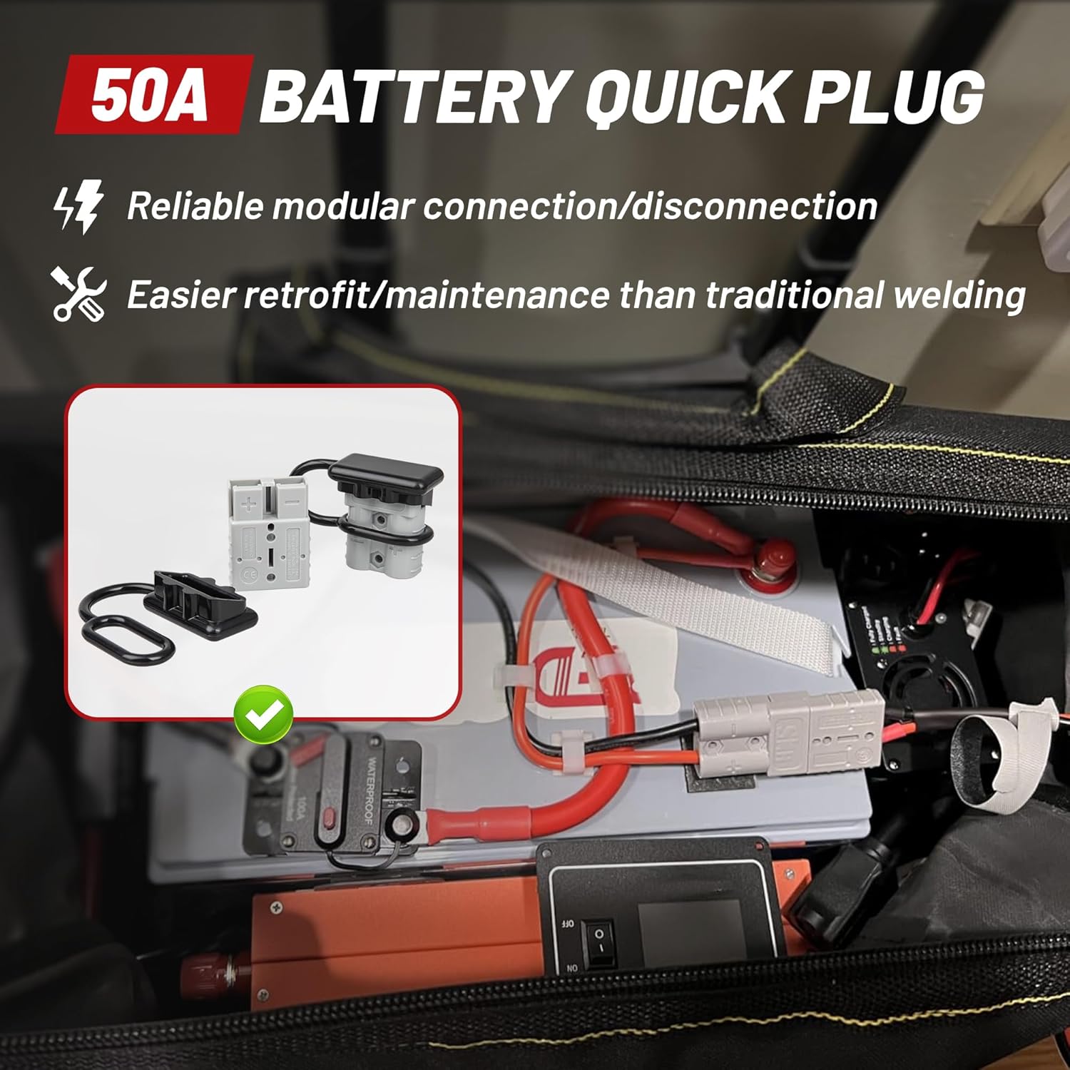 2PCS 50A 배터리 퀵 커넥터 6-12 AWG 점퍼 - Outdoor Power Disconnect 리뷰 및 가격