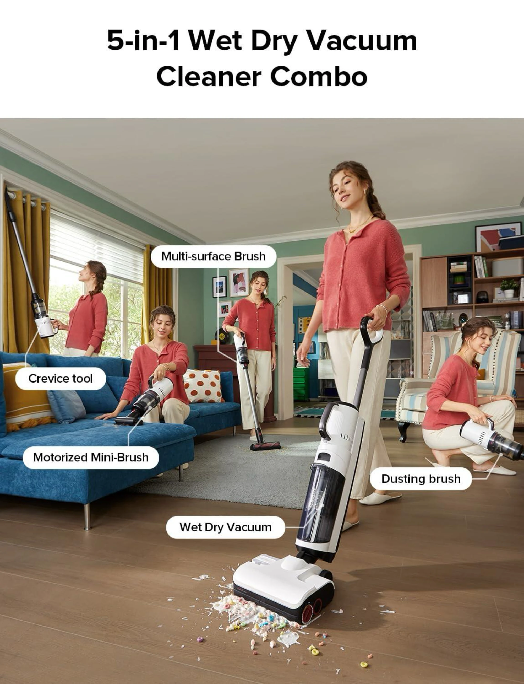 5-in-1 강력한 17000Pa 원스텝 앱 제어 차량 - Outdoor Power Mop 리뷰 및 가격
