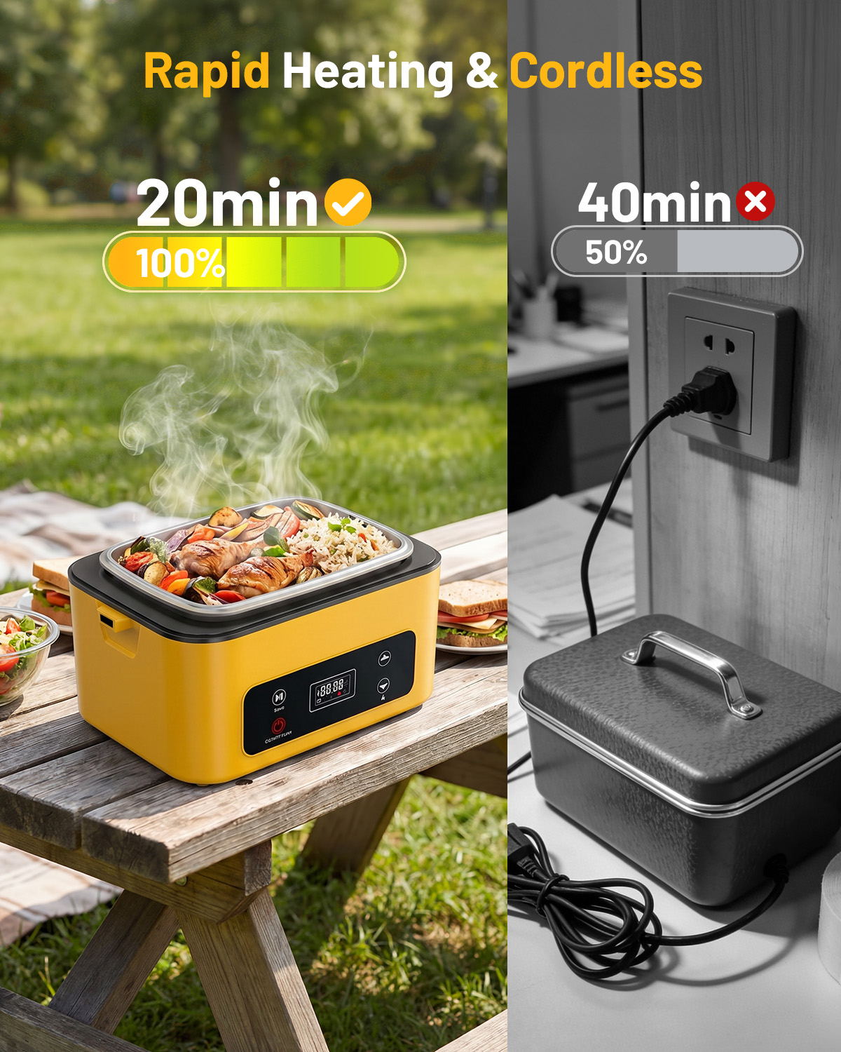 태스크스타 휴대용 가열 도시락 40온스 무선 누수 방지 - Outdoor Power Supply Box 리뷰 및 가격