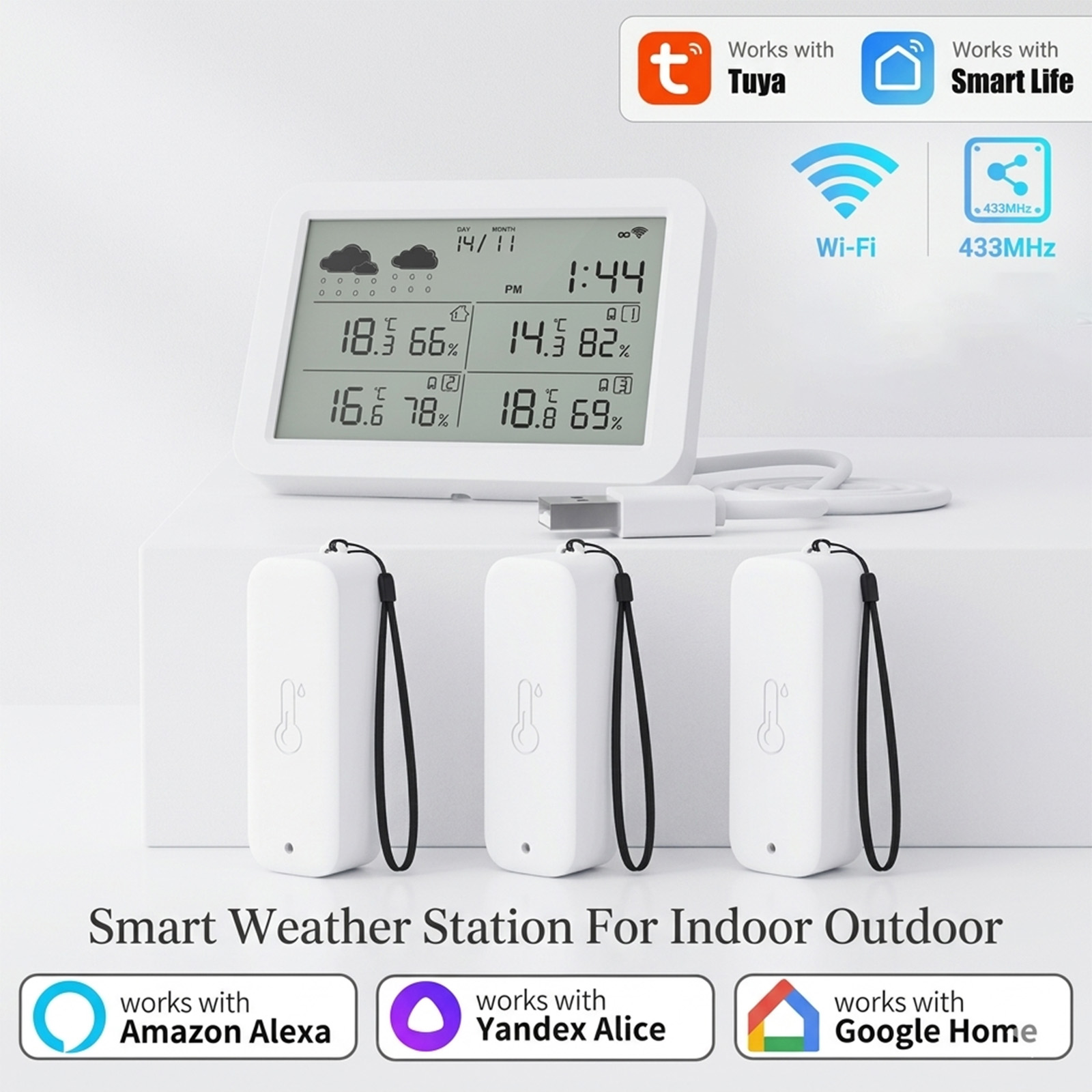 Tuya WiFi+RF433 기상 관측소, 스마트 홈  - Outdoor Power Tower 리뷰 및 가격